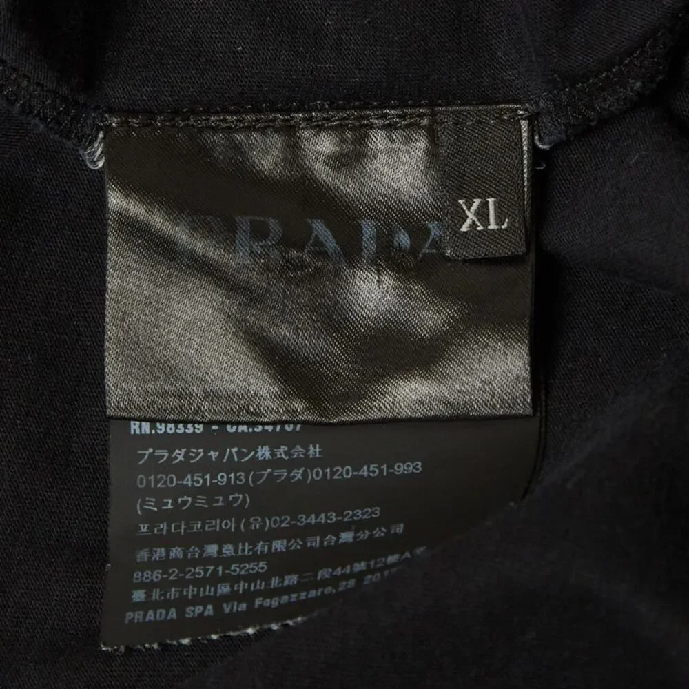 Prada Black Jersey Crew Neck T-Shirt Xl - Picture 5 of 6